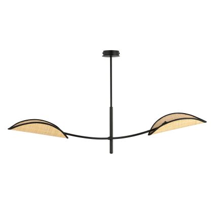 Lampadario a sospensione con supporto rigido LOTUS 2xE14/10W/230V nero/beige