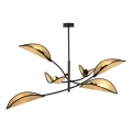 Lampadario a sospensione con supporto rigido LOTUS 6xE14/10W/230V nero/beige