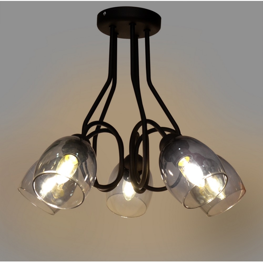 Lampadario a sospensione con supporto rigido MARIETTA 5xE27/15W/230V
