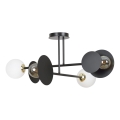 Lampadario a sospensione con supporto rigido MINERVA 2xE27/15W + 2xE14/10W/230V nero