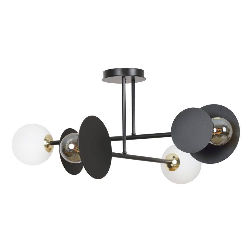 Lampadario a sospensione con supporto rigido MINERVA 2xE27/15W + 2xE14/10W/230V nero