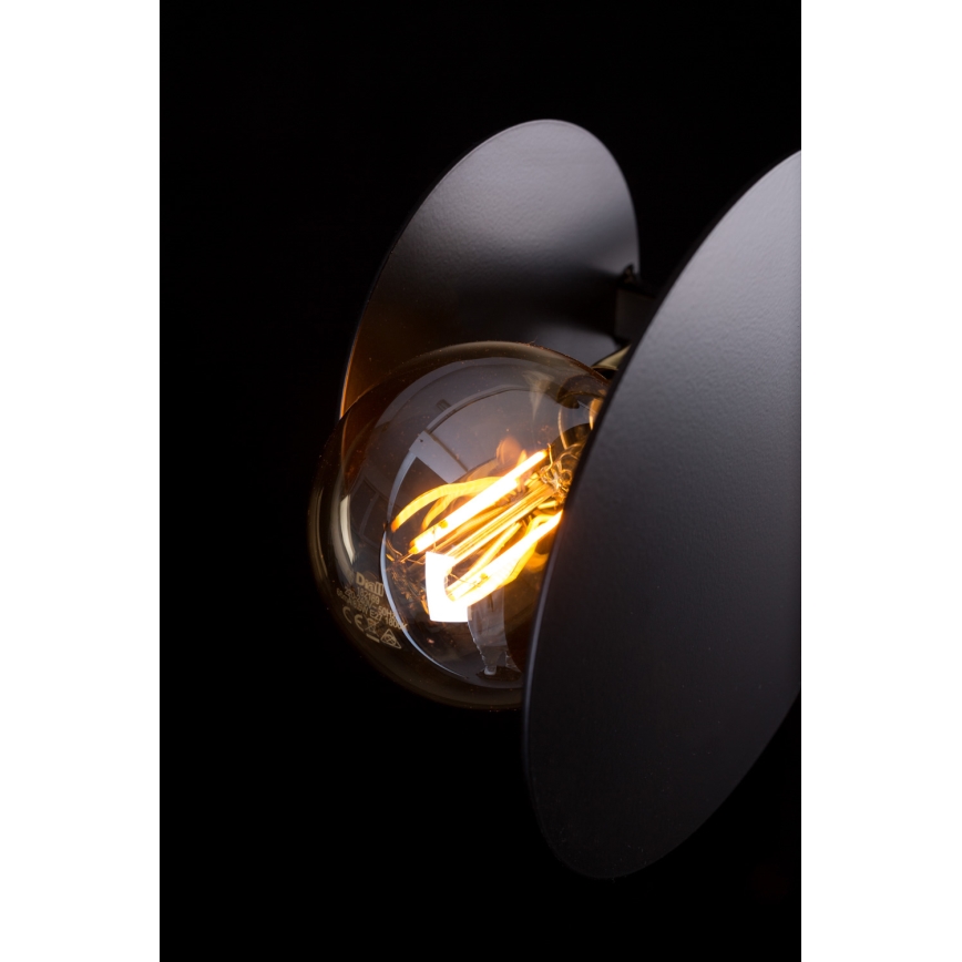 Lampadario a sospensione con supporto rigido MINERVA 2xE27/15W + 2xE14/10W/230V nero