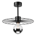Lampadario a sospensione con supporto rigido MONTANA 1xE27/15W/230V diametro 30 cm nero