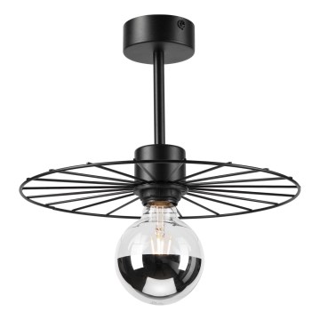 Lampadario a sospensione con supporto rigido MONTANA 1xE27/15W/230V diametro 30 cm nero