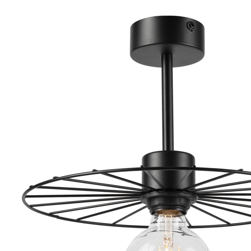 Lampadario a sospensione con supporto rigido MONTANA 1xE27/15W/230V diametro 30 cm nero
