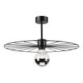 Lampadario a sospensione con supporto rigido MONTANA 1xE27/15W/230V diametro 45 cm nero