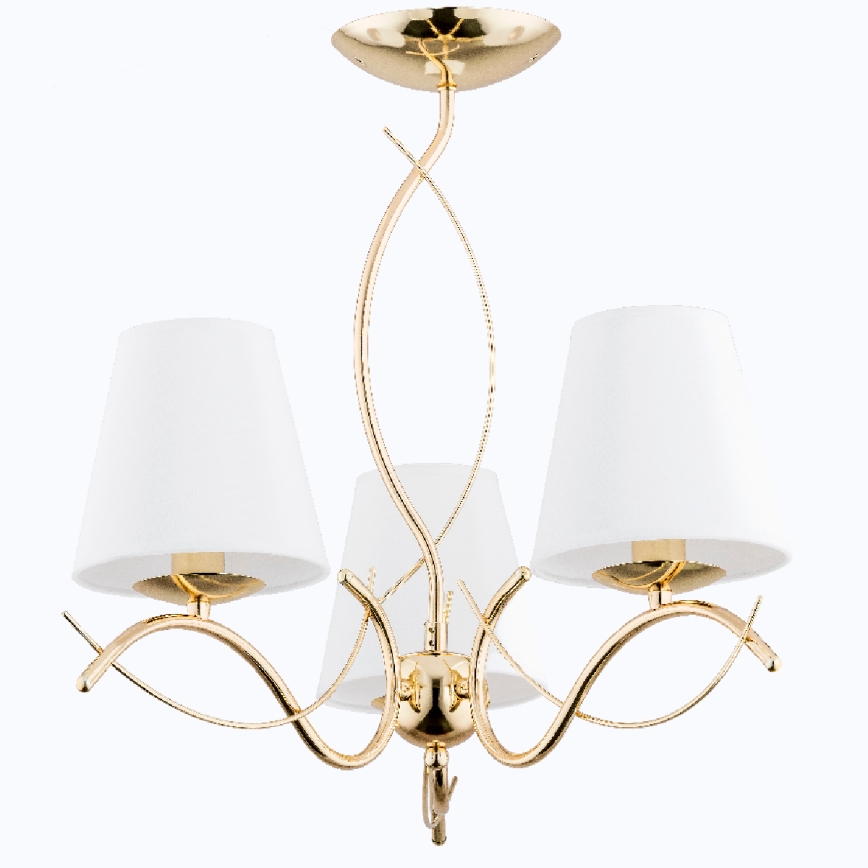 Lampadario a sospensione con supporto rigido MONZA 3xE14/10W/230V oro