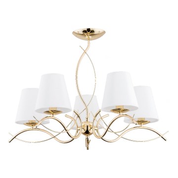 Lampadario a sospensione con supporto rigido MONZA 5xE14/10W/230V oro
