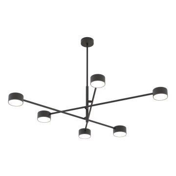 Lampadario a sospensione con supporto rigido NATSU 6xGX53/12W/230V nero