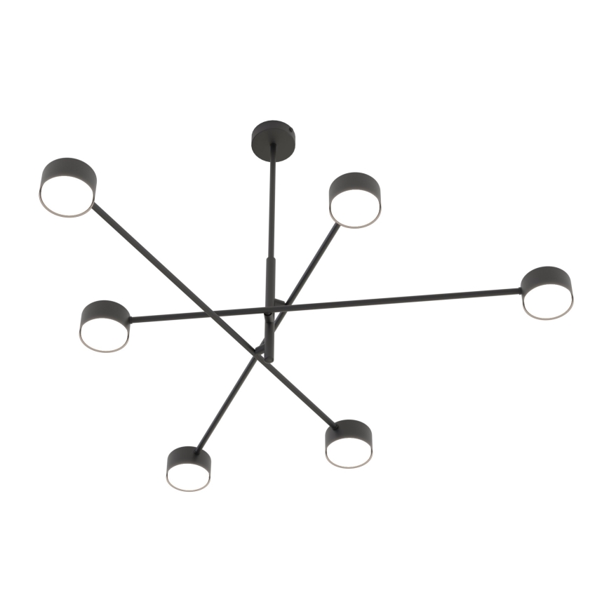 Lampadario a sospensione con supporto rigido NATSU 6xGX53/12W/230V nero