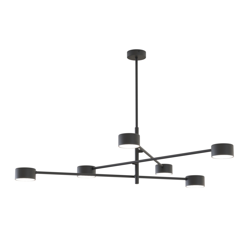 Lampadario a sospensione con supporto rigido NATSU 6xGX53/12W/230V nero