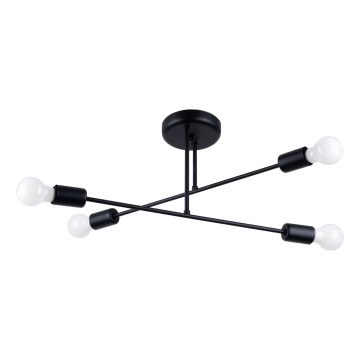 Lampadario a sospensione con supporto rigido NORAH 4xE27/15W/230V nero