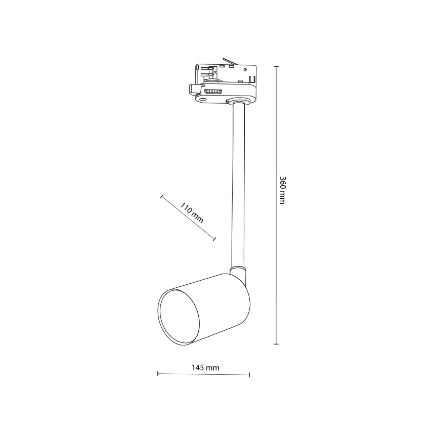 Lampadario a sospensione con supporto rigido per sistema a binario trifase TOP 1xGU10/8W/230V bianco