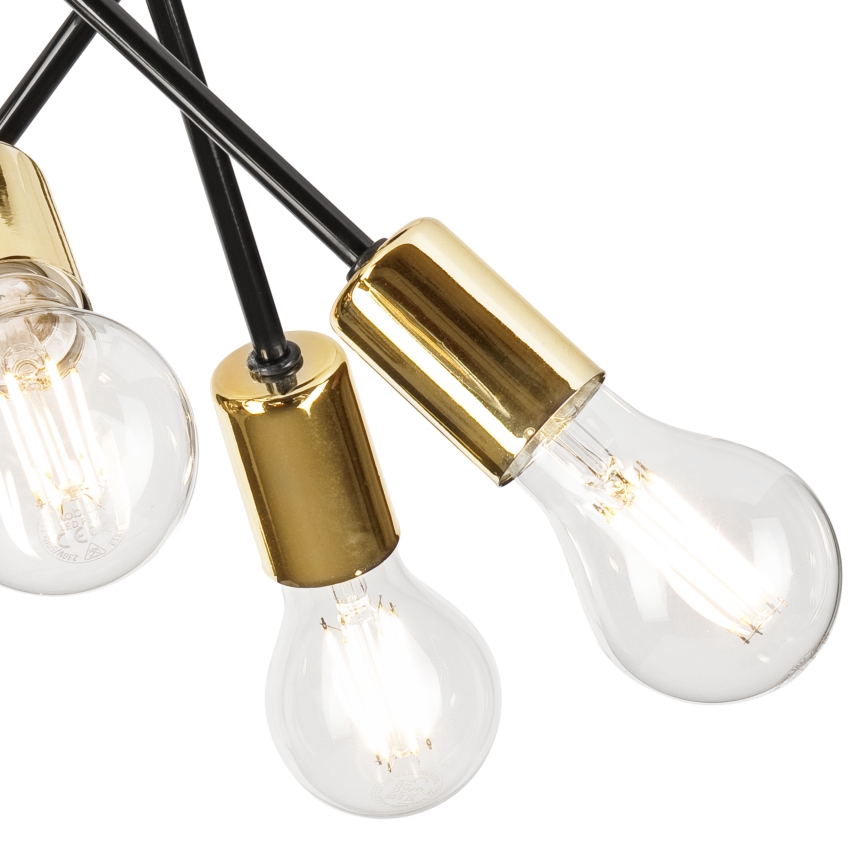 Lampadario a sospensione con supporto rigido PRIYA 5xE27/15W/230V nero