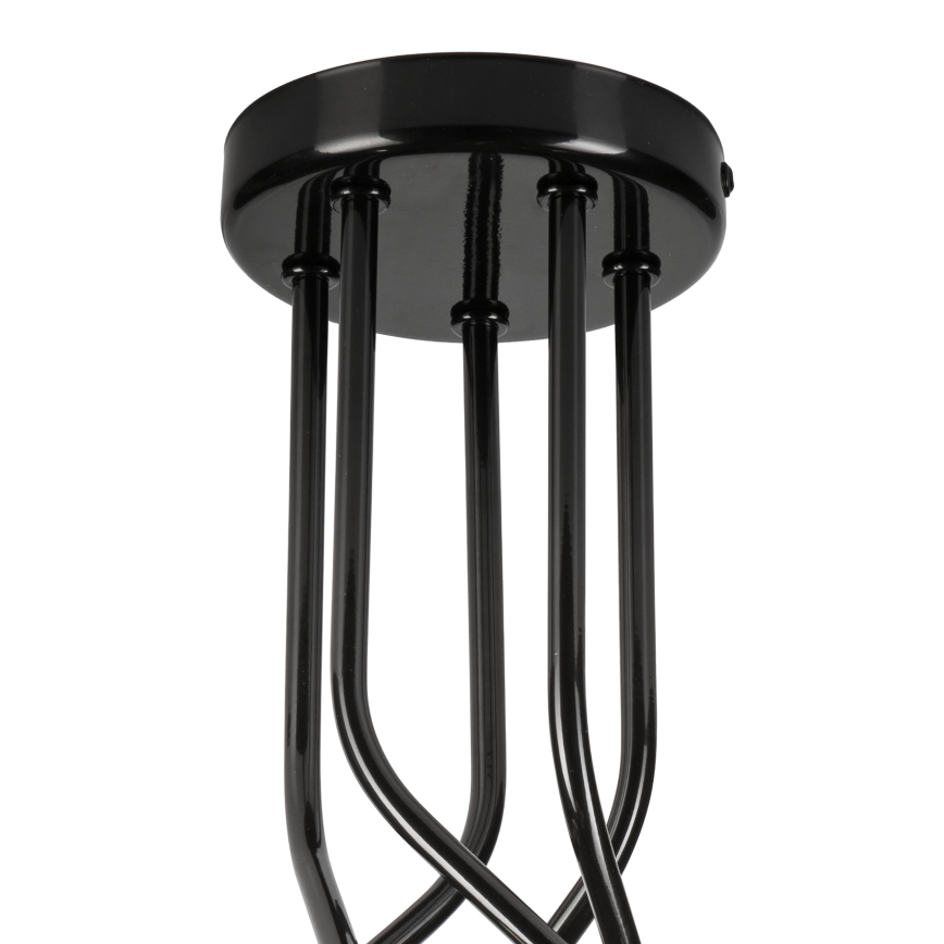 Lampadario a sospensione con supporto rigido PRIYA 5xE27/15W/230V nero
