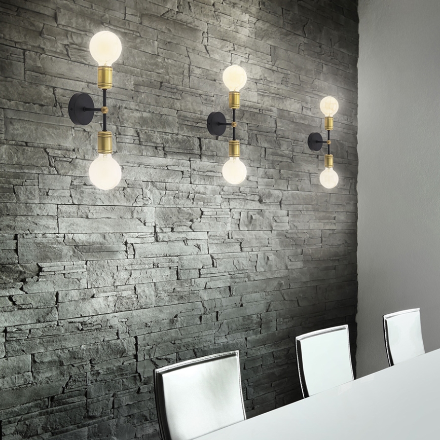 Lampadario a sospensione con supporto rigido RETRO 2xE27/60W/230V