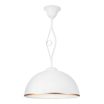Lampadario a sospensione con supporto rigido RETRO II 1xE27/60W/230V bianco