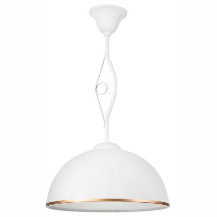 Lampadario a sospensione con supporto rigido RETRO II 1xE27/60W/230V bianco