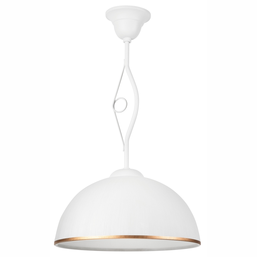 Lampadario a sospensione con supporto rigido RETRO II 1xE27/60W/230V bianco