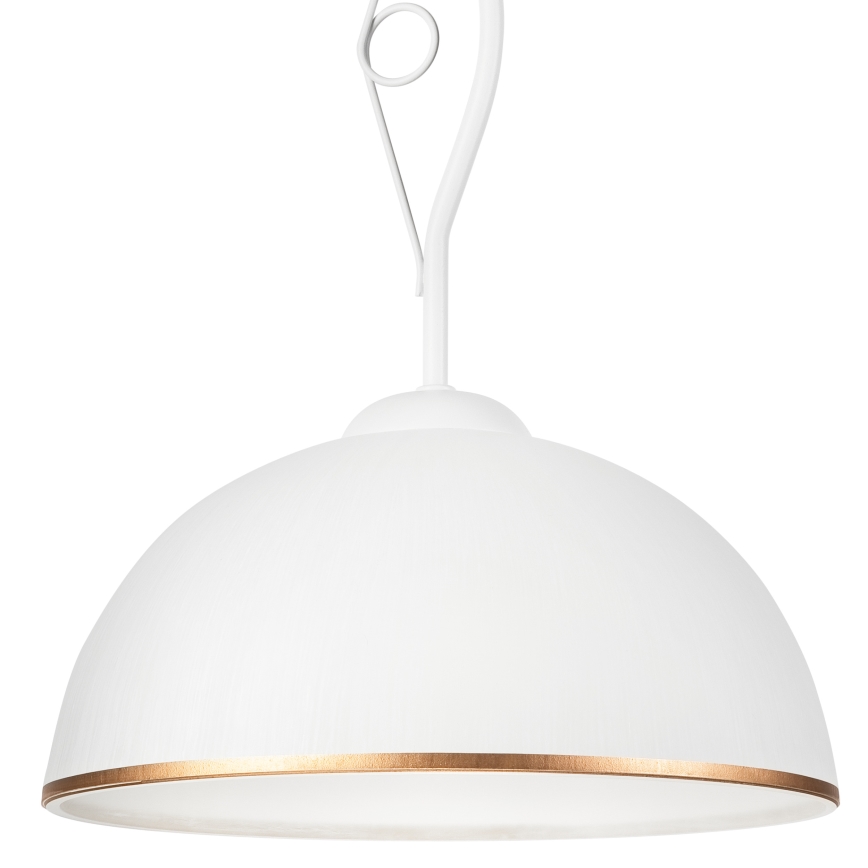 Lampadario a sospensione con supporto rigido RETRO II 1xE27/60W/230V bianco