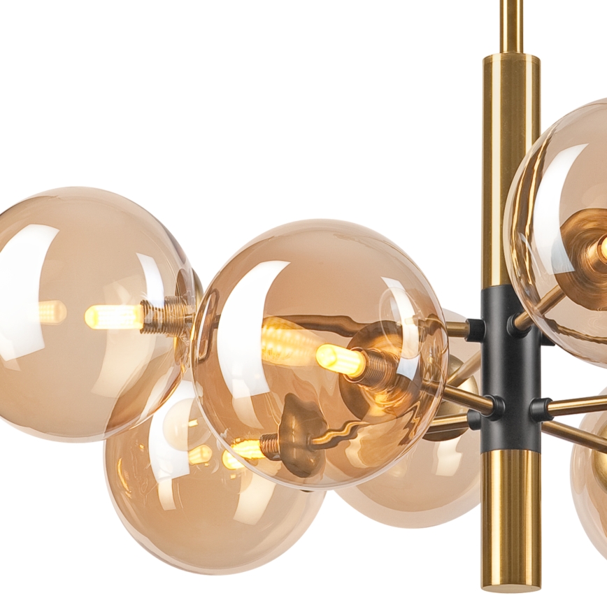 Lampadario a sospensione con supporto rigido ROLLO 8xG9/5W/230V oro/fumé beige