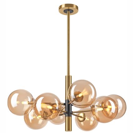 Lampadario a sospensione con supporto rigido ROLLO 8xG9/5W/230V oro/fumé beige