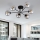 Lampadario a sospensione con supporto rigido ROMA 6xE14/10W/230V nero/fumé