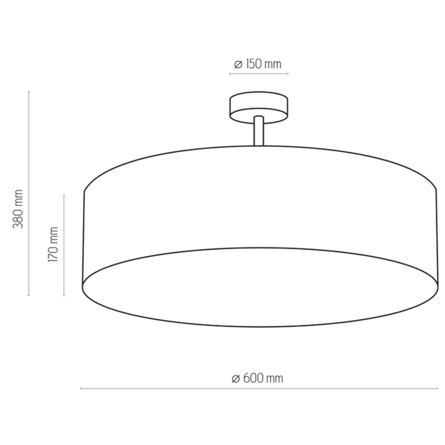 Lampadario a sospensione con supporto rigido RONDO 4xE27/15W/230V diametro 60 cm beige