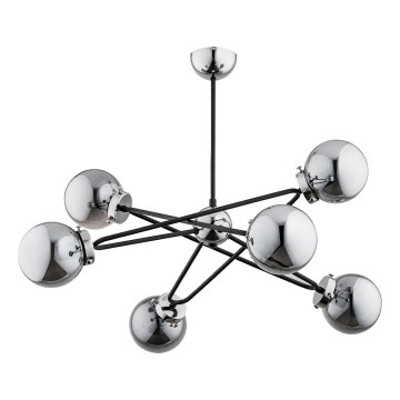 Lampadario a sospensione con supporto rigido SAGITO 6xE14/10W/230V cromo lucido