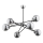 Lampadario a sospensione con supporto rigido SAGITO 6xE14/10W/230V cromo lucido