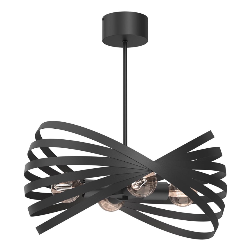 Lampadario a sospensione con supporto rigido SPARKLE 4xE27/15W/230V nero