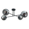 Lampadario a sospensione con supporto rigido VASCO 4xE27/60W/230V nero/fumé nero