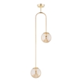 Lampadario a sospensione con supporto rigido VECTOR 2xE14/10W/230V oro