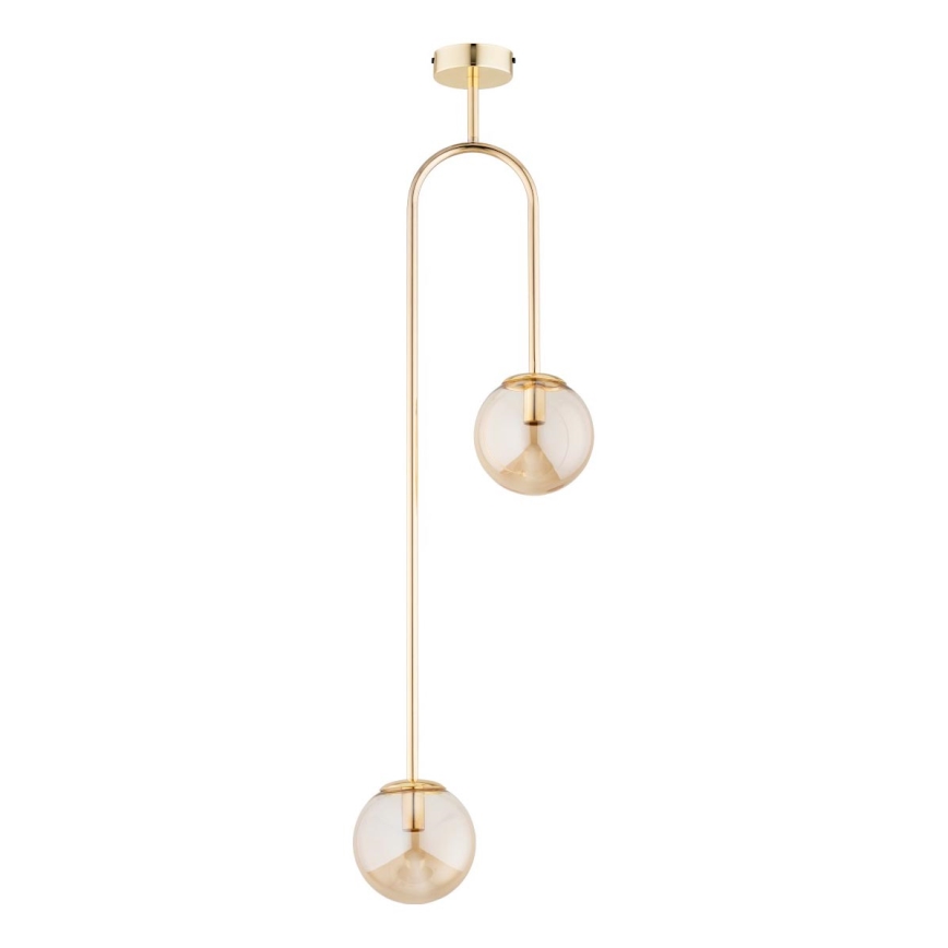 Lampadario a sospensione con supporto rigido VECTOR 2xE14/10W/230V oro