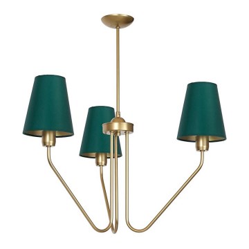 Lampadario a sospensione con supporto rigido VICTORIA 3xE27/60W/230V verde