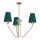 Lampadario a sospensione con supporto rigido VICTORIA 3xE27/60W/230V verde
