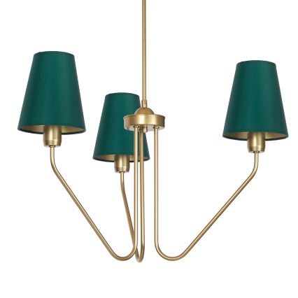 Lampadario a sospensione con supporto rigido VICTORIA 3xE27/60W/230V verde