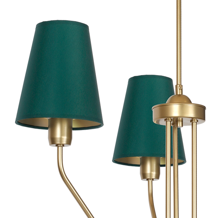 Lampadario a sospensione con supporto rigido VICTORIA 3xE27/60W/230V verde