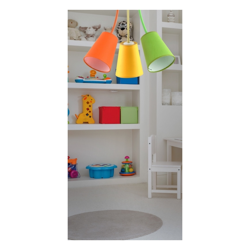 Lampadario a sospensione con supporto rigido WIRE COLOUR 3xE27/60W/230V