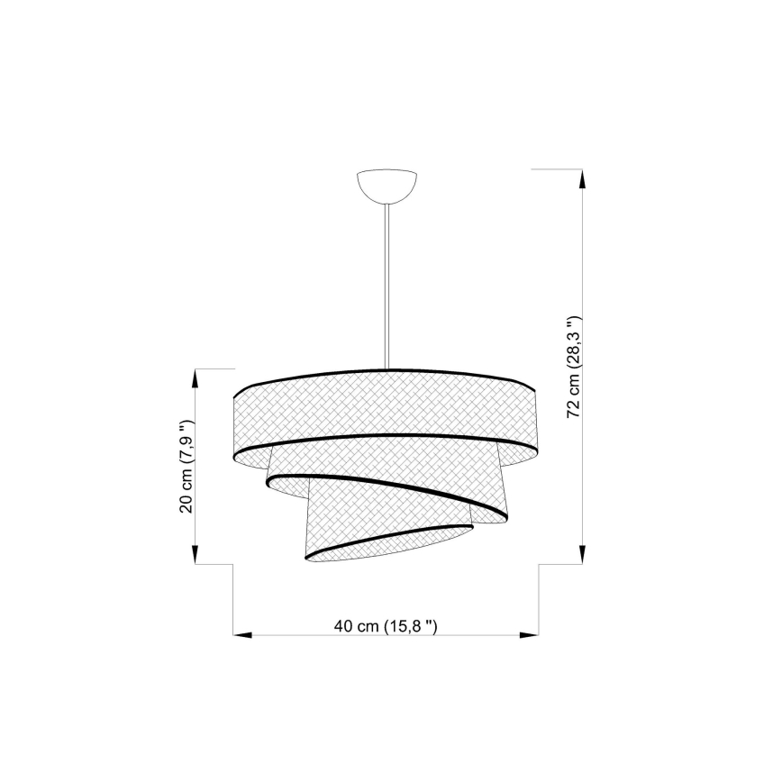 Lampadario a sospensione COUPER 1xE27/60W/230V beige/nero