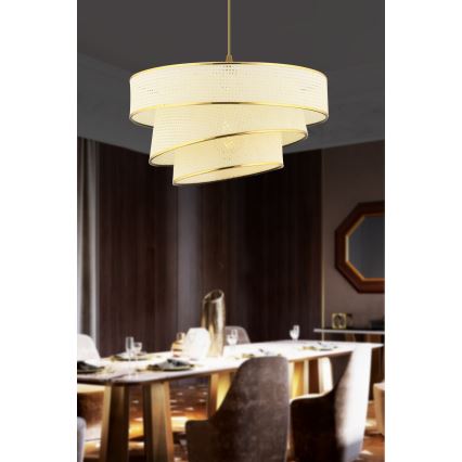 Lampadario a sospensione COUPER 1xE27/60W/230V bianco/oro