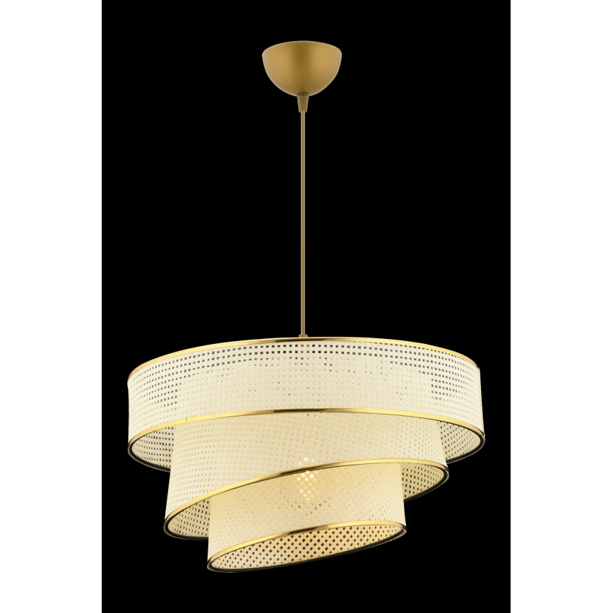 Lampadario a sospensione COUPER 1xE27/60W/230V bianco/oro