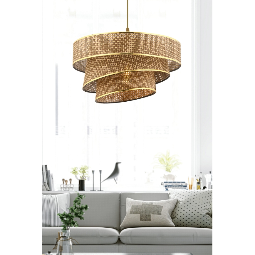 Lampadario a sospensione COUPER 1xE27/60W/230V marrone/oro