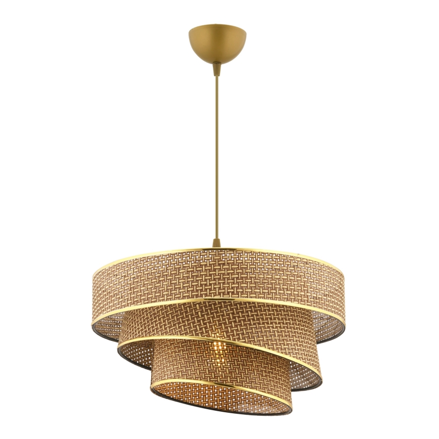 Lampadario a sospensione COUPER 1xE27/60W/230V marrone/oro