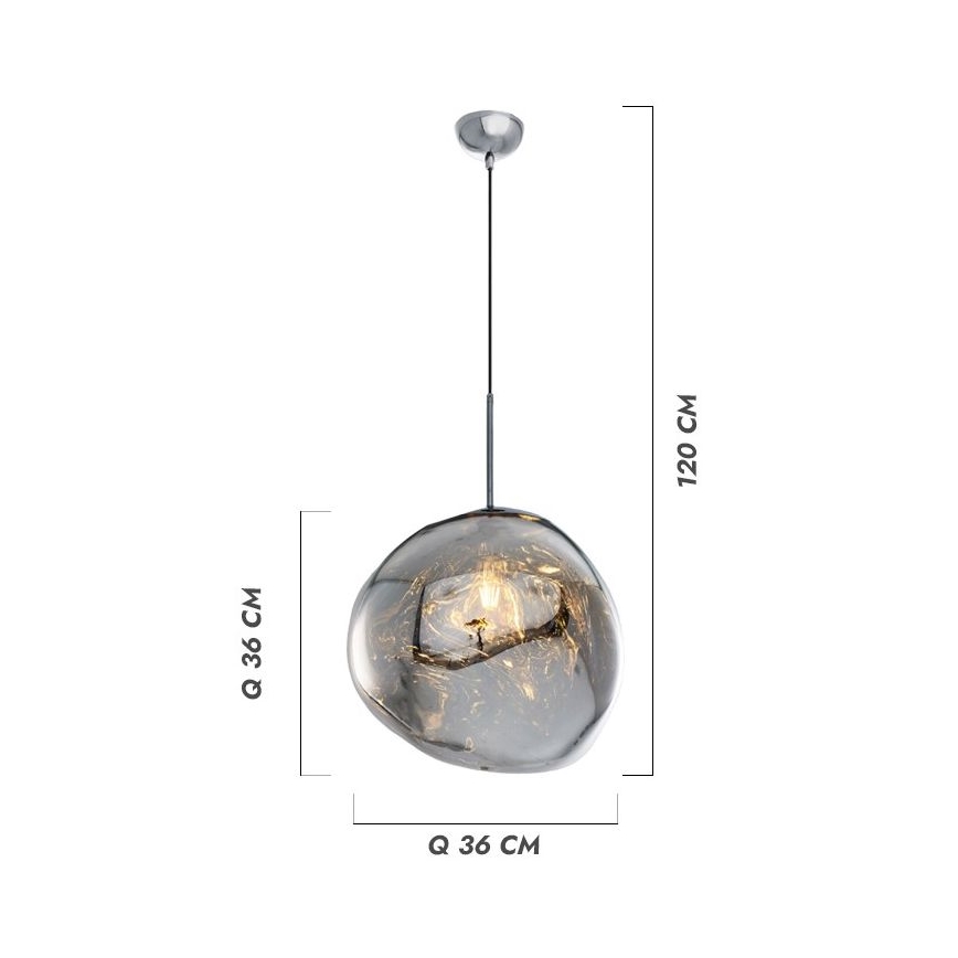 Lampadario a sospensione CRUMPLED 1xE27/24W/230V Ø 26 cm ramato