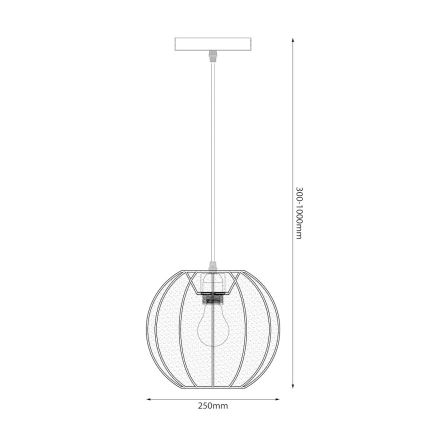 Lampadario a sospensione DANA su cavo, 1xE27/15W/230V, diam. 25 cm, bianco