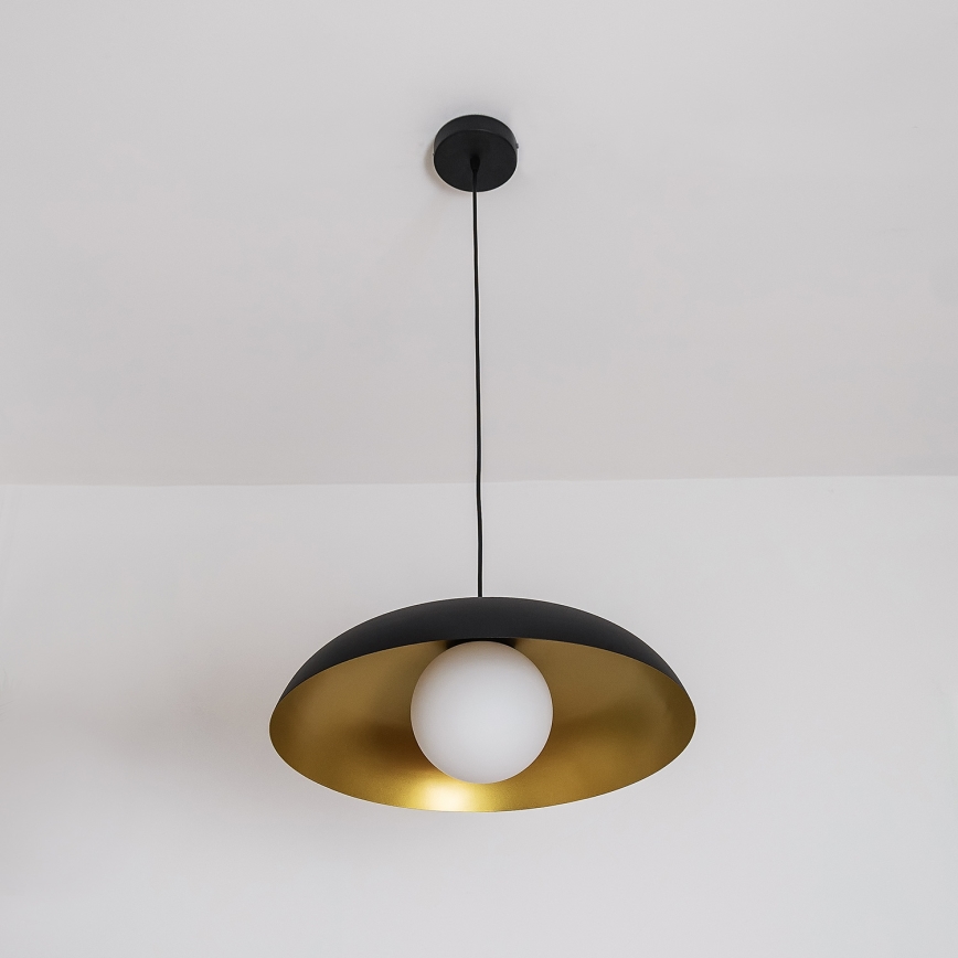 Lampadario a sospensione ECLIPSE 1xE27/15W/230V nero/oro