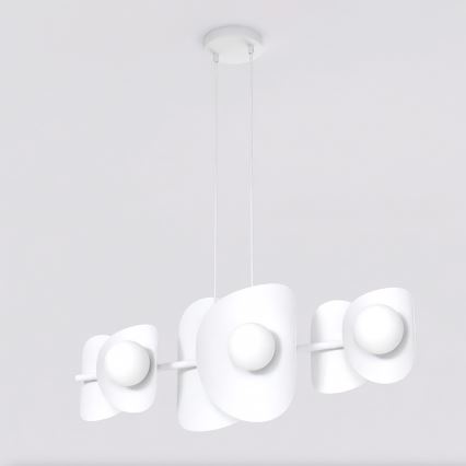 Lampadario a sospensione ELEMENTI 6xG9/8W/230V bianco
