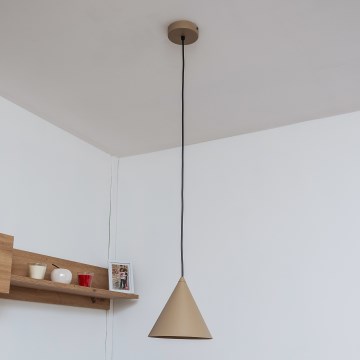 Lampadario a sospensione ETNA II 1x E27/15W/230V Ø 18,5 cm beige