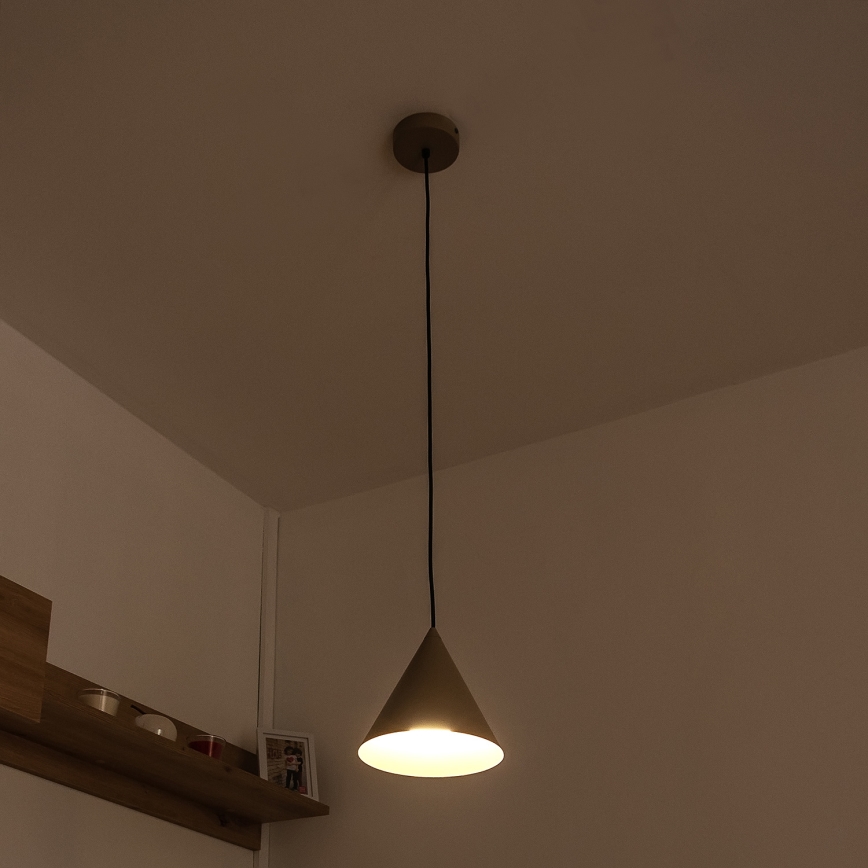 Lampadario a sospensione ETNA II 1x E27/15W/230V Ø 18,5 cm beige